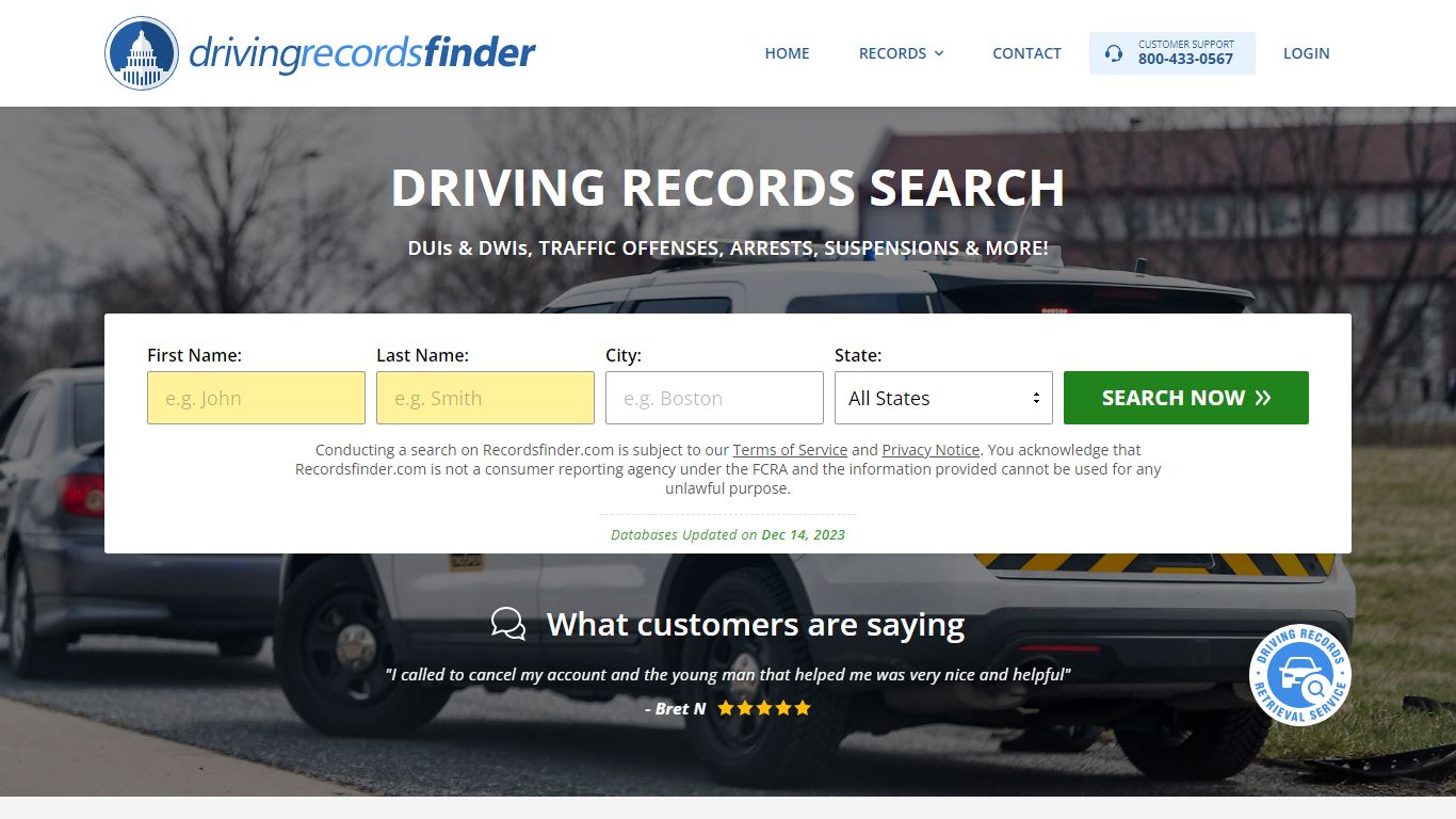 Driving Records Search - Recordsfinder.com